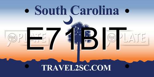 E71BIT South Carolina License Plate