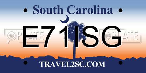 E71ISG South Carolina License Plate