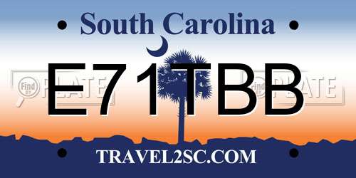 E71TBB South Carolina License Plate