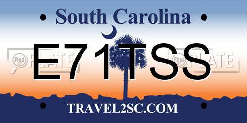 E71TSS South Carolina License Plate