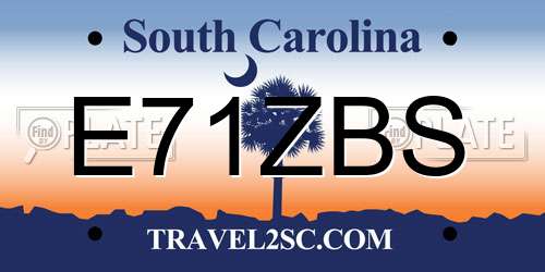 E71ZBS South Carolina License Plate