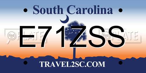 E71ZSS South Carolina License Plate