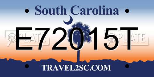 E72015T South Carolina License Plate
