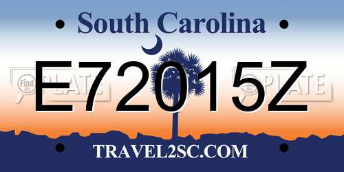 E72015Z South Carolina License Plate