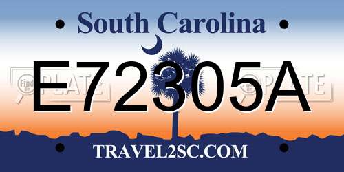 E72305A South Carolina License Plate