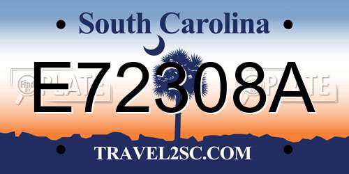 E72308A South Carolina License Plate