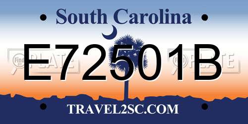 E72501B South Carolina License Plate