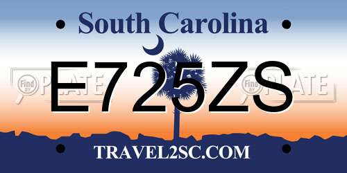 E725ZS South Carolina License Plate