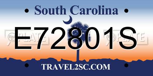 E72801S South Carolina License Plate