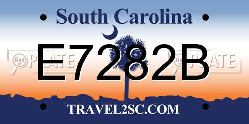 E7282B South Carolina License Plate