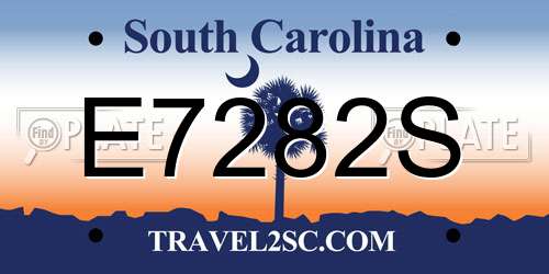 E7282S South Carolina License Plate