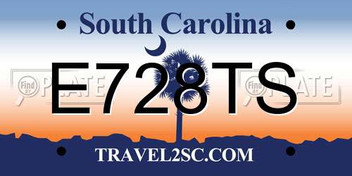 E728TS South Carolina License Plate