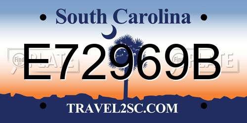 E72969B South Carolina License Plate