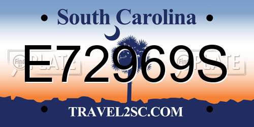 E72969S South Carolina License Plate