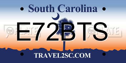 E72BTS South Carolina License Plate