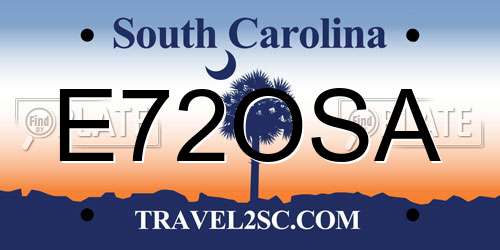 E72OSA South Carolina License Plate