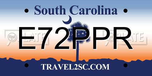 E72PPR South Carolina License Plate