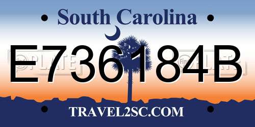 E736184B South Carolina License Plate