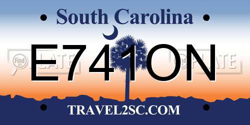 E741ON South Carolina License Plate