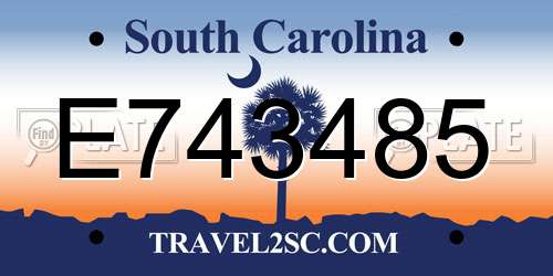 E743485 South Carolina License Plate
