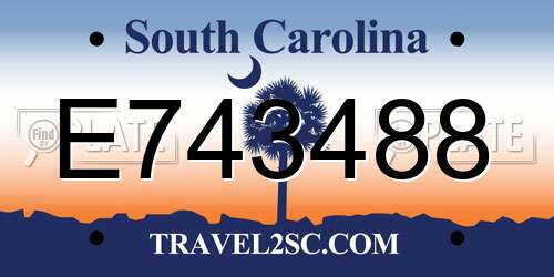 E743488 South Carolina License Plate