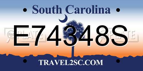 E74348S South Carolina License Plate