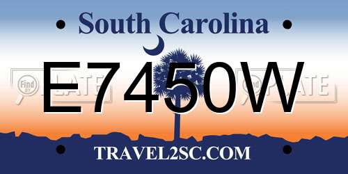 E7450W South Carolina License Plate