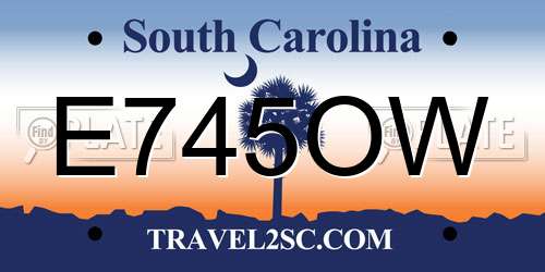 E745OW South Carolina License Plate