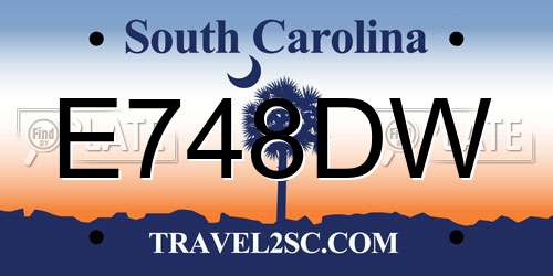 E748DW South Carolina License Plate