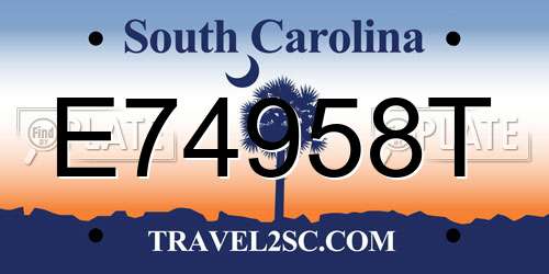 E74958T South Carolina License Plate