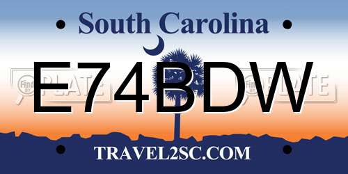 E74BDW South Carolina License Plate
