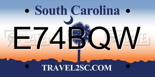 E74BQW South Carolina License Plate