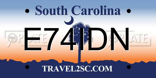 E74IDN South Carolina License Plate