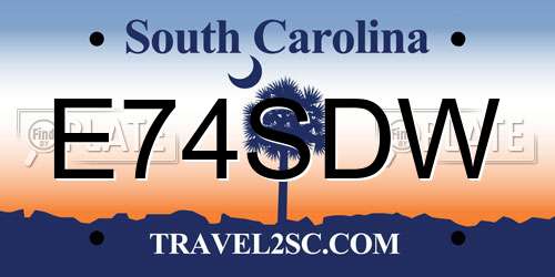 E74SDW South Carolina License Plate