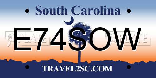 E74SOW South Carolina License Plate