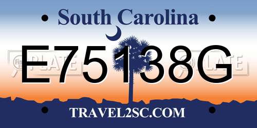 E75138G South Carolina License Plate