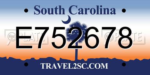 E752678 South Carolina License Plate