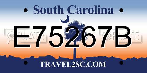 E75267B South Carolina License Plate