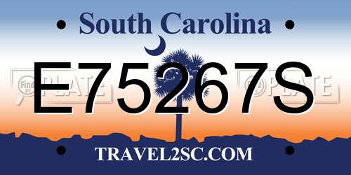 E75267S South Carolina License Plate