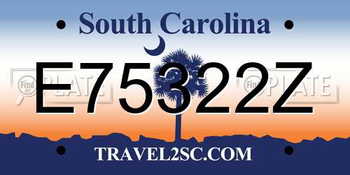 E75322Z South Carolina License Plate