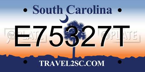 E75327T South Carolina License Plate