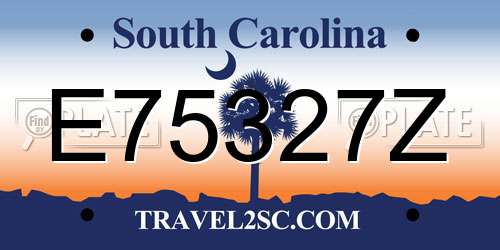 E75327Z South Carolina License Plate