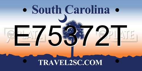E75372T South Carolina License Plate