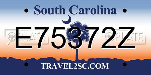E75372Z South Carolina License Plate