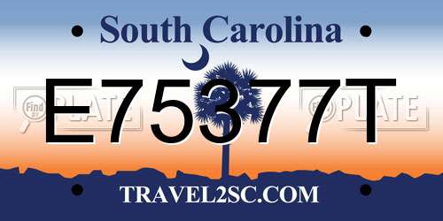 E75377T South Carolina License Plate