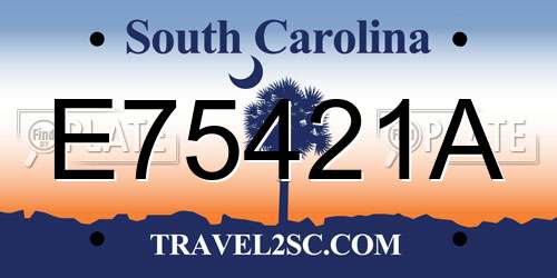 E75421A South Carolina License Plate