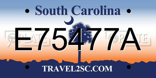 E75477A South Carolina License Plate