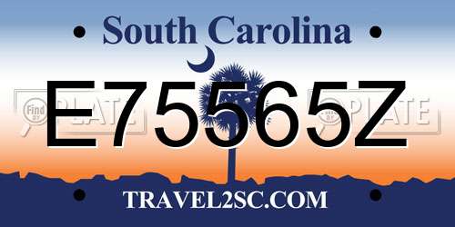 E75565Z South Carolina License Plate