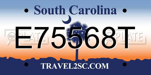 E75568T South Carolina License Plate