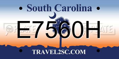 E7560H South Carolina License Plate